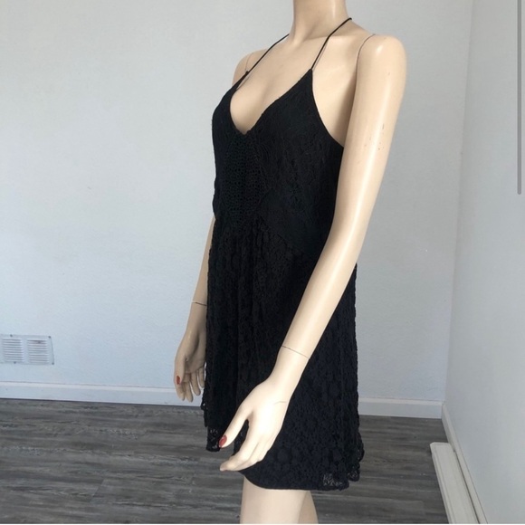 ZARA WOMAN black lace mini dress size:M - Picture 3 of 15